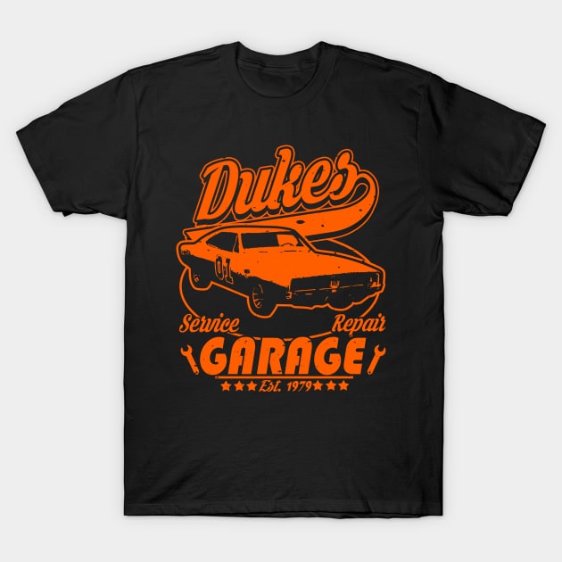 Dukes Garage T-Shirt by absolemstudio